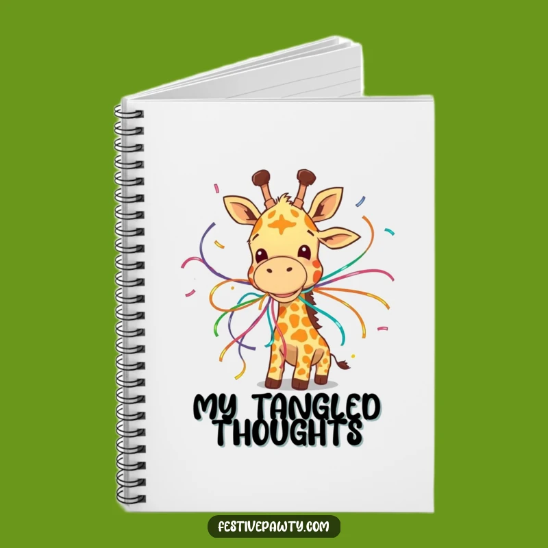 Funny Giraffe Streamer Notebook - Party Notes, Great Gift!