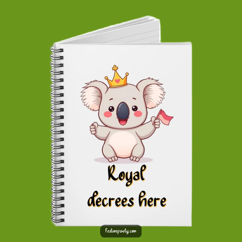 Funny Koala King Notebook - Jot Down Royal Decrees