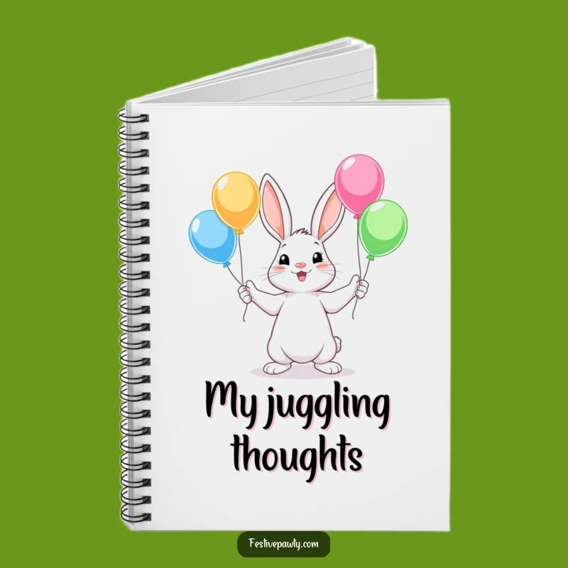Funny Rabbit Balloon Juggling Notebook: Jot Down Fun, Playful Gift