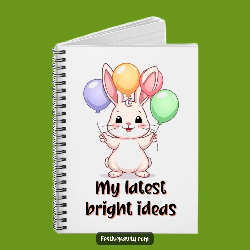 Funny Rabbit Juggling Balloons Notebook - Perfect for Jotting Notes with Humorous Flair