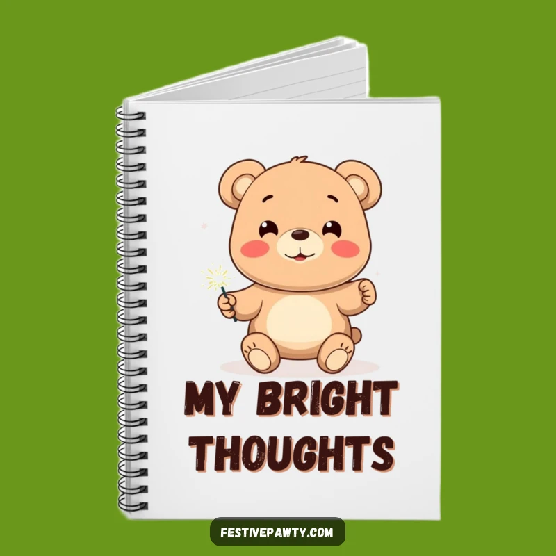 Funny Bear Sparkler Notebook: Jot Down Ideas, Festive Gift