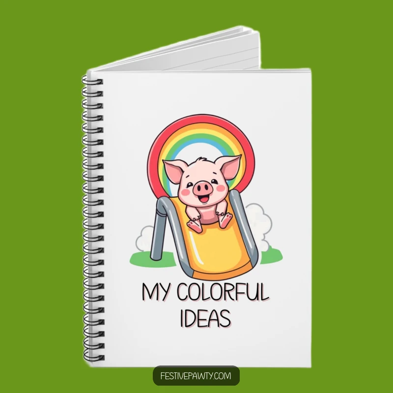 Funny Pig Rainbow Slide Notebook: Jot Down Ideas with this Fun, Funny Journal Gift