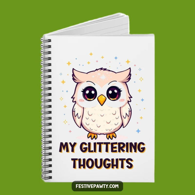 Funny Owl Glitter Surprise Notebook: Jot Down Sparkly Ideas, a Fun Funny Journal Gift