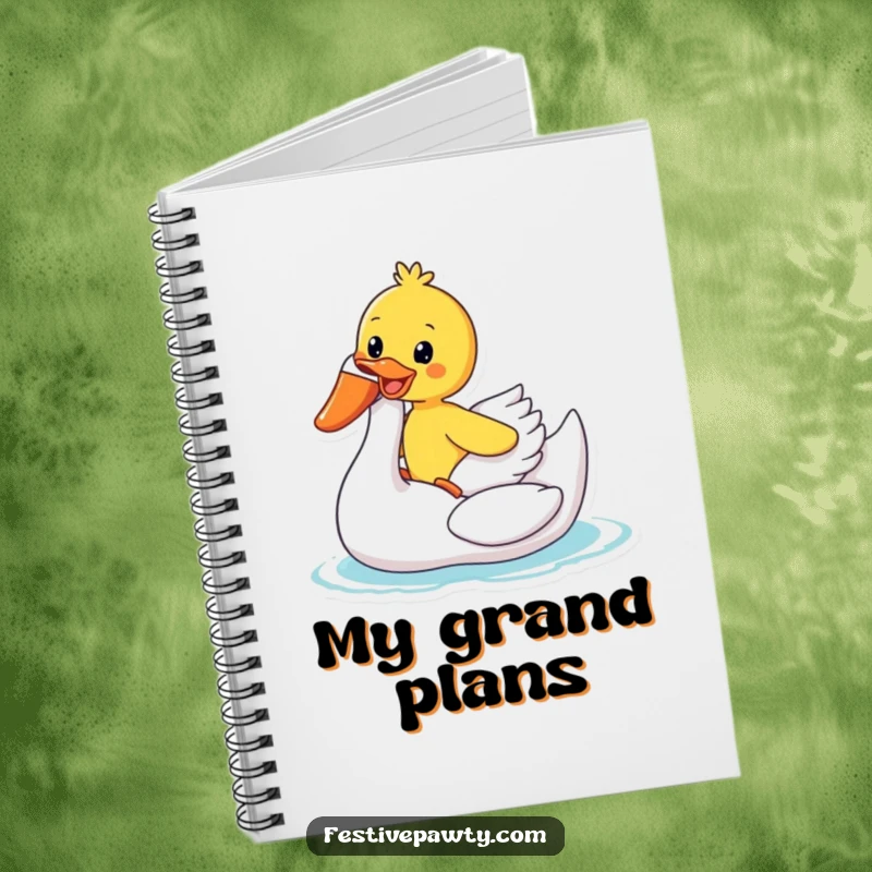 Funny Notebook: A gleeful duck rides an inflatable swan, inspiring fun and cheerful thoughts for all your notes.