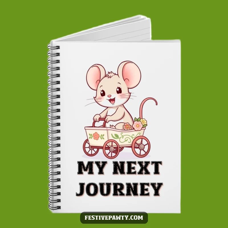 Funny Mouse Cart Ride Notebook - Jot Down Adventures with this Whimsical Companion