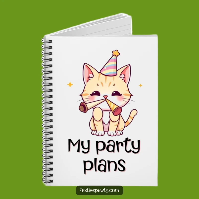 Funny Cat Party Notebook - Festive Cover, Journal Your Celebrations, Gift