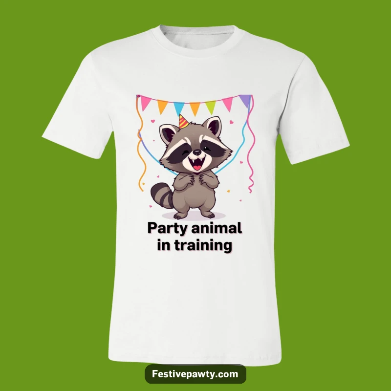 Funny Raccoon Party Streamer Chaos T-Shirt - Hilarious Animal Tee Gift