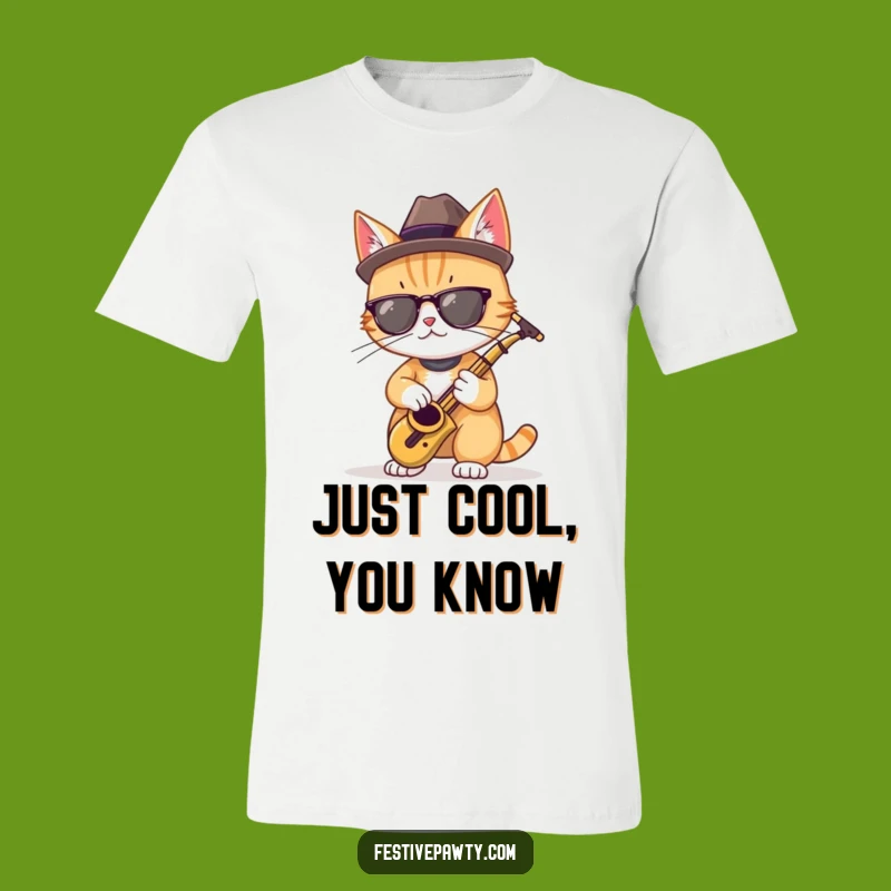Funny Cool Cat Saxophone T-Shirt: Wear Your Jazzy Attitude