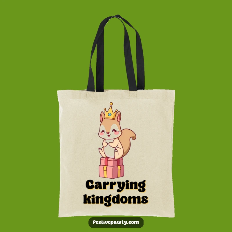 Funny Squirrel King Tote Bag - Regal Gift Accessory