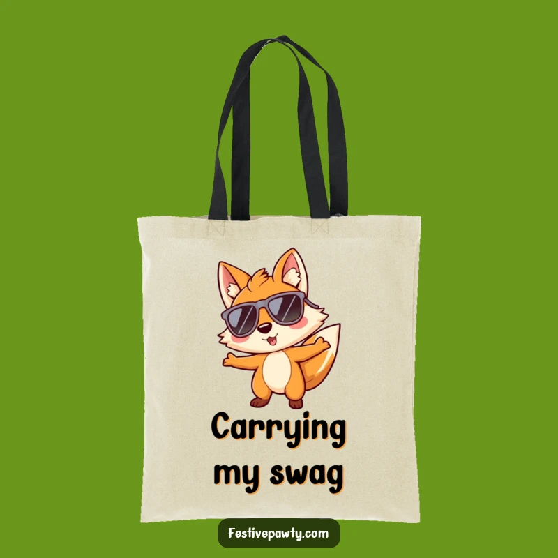 Funny Fox Sunglasses Tote Bag: Groovy & Practical Carry-All!