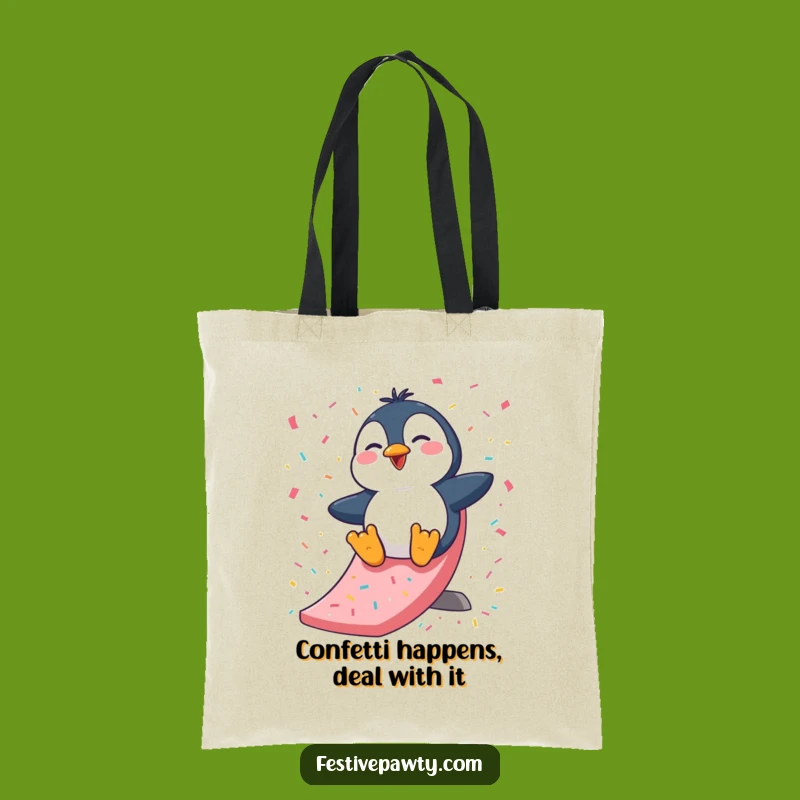 Funny Penguin Slide Tote Bag: Carry Your Giggles, Chic Arctic Accessory, Great Gift