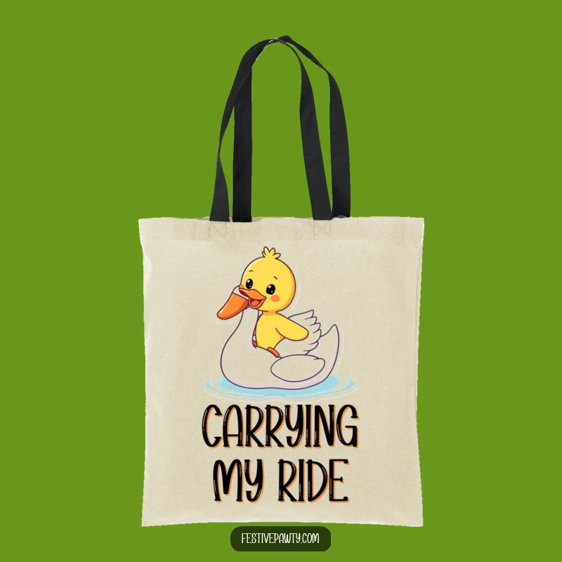 Funny Duck Swan Float Tote Bag: Carry Your Fun in this Spacious, Funny Gift Bag