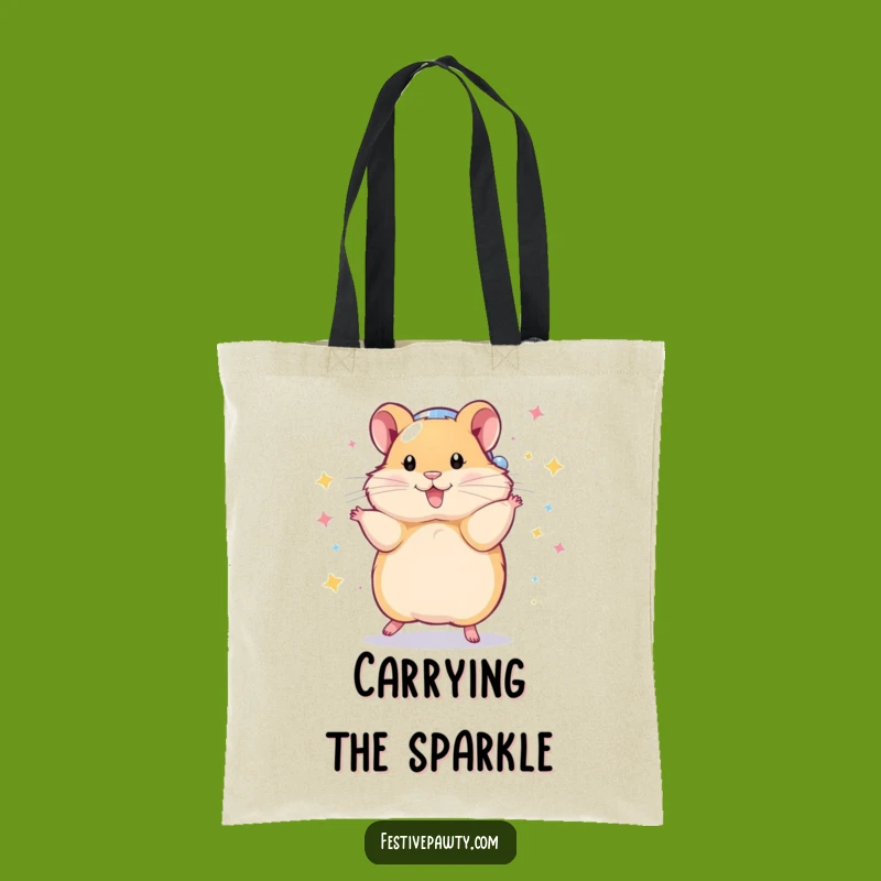 Funny Hamster Disco Tote Bag: Cute Dancing Rodent, a Groovy Funny Gift Accessory!