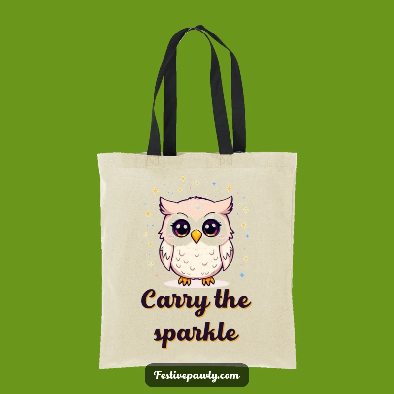Funny Owl Glitter Surprise Tote Bag: Carry Your Sparkle in this Fun, Funny Gift Bag